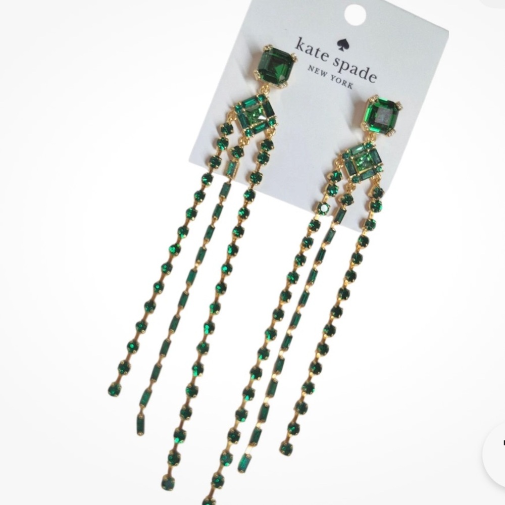 New Kate Spade Shimmy Fringe Earrings - Picture 8 of 8